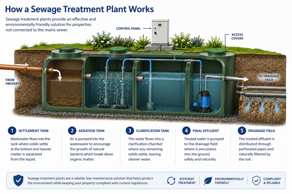 Domestic sewage treatment plant
